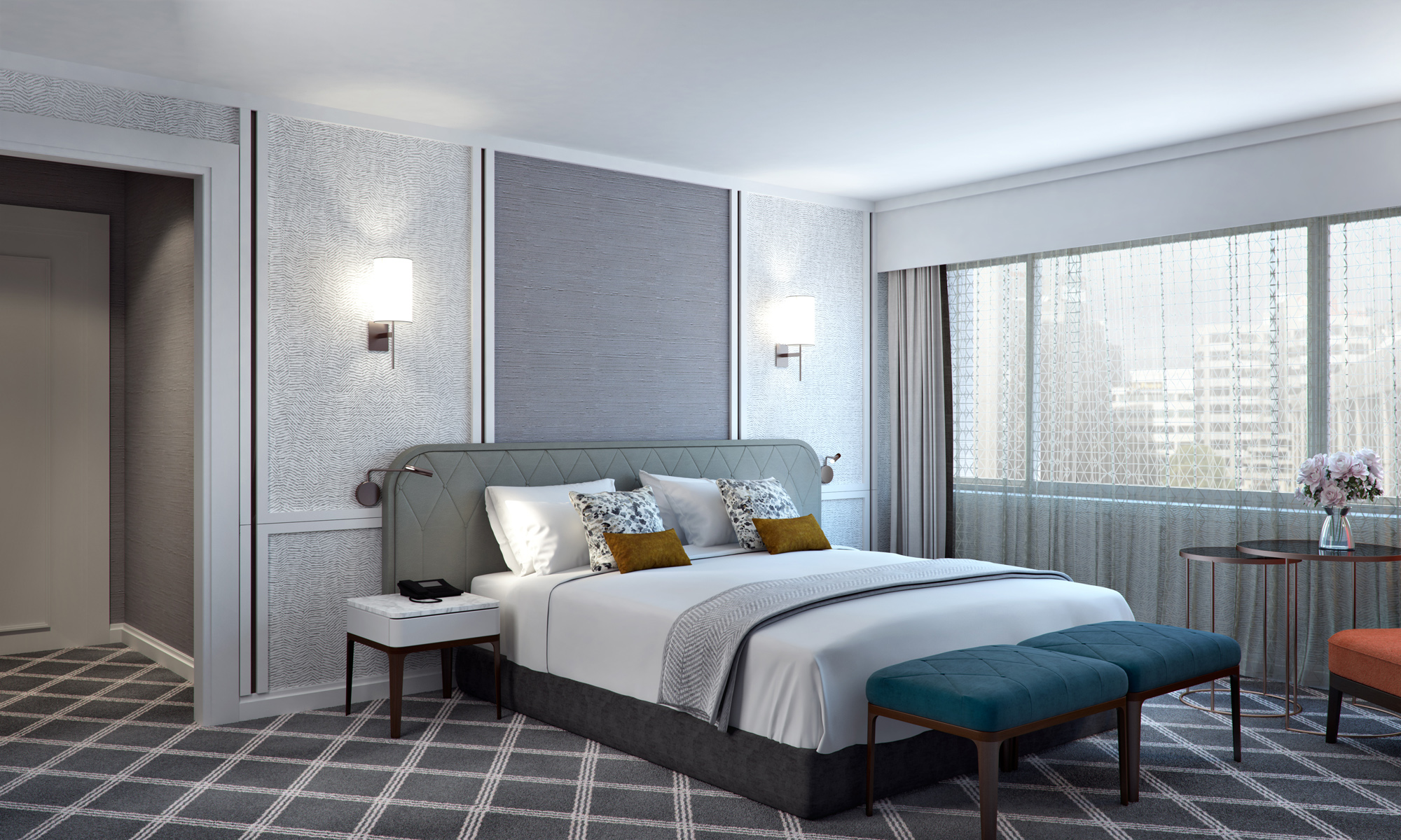 Cordis Royal Suite Bedroom 3D Render